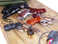 Some of the handguns used in a Personal Protection Outside The Home classes in the Columbia, SC, area.