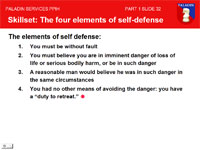 4 elements of self defense